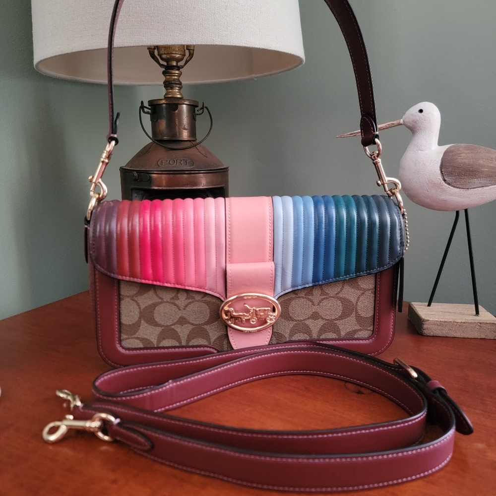 Coach C1530 Georgie Rainbow Colorblock Pride Crossbody Shoulder Bag